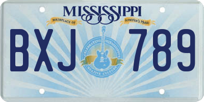 MS license plate BXJ789