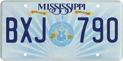 MS license plate BXJ790