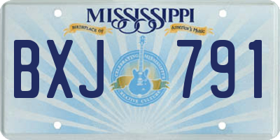 MS license plate BXJ791
