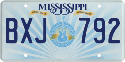 MS license plate BXJ792
