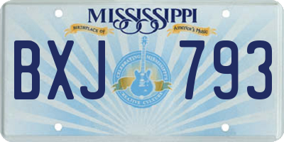 MS license plate BXJ793