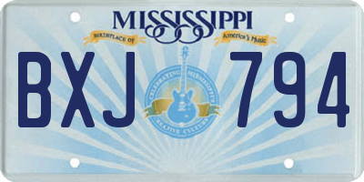 MS license plate BXJ794