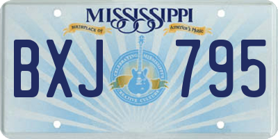 MS license plate BXJ795