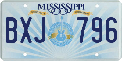 MS license plate BXJ796