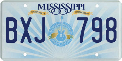 MS license plate BXJ798