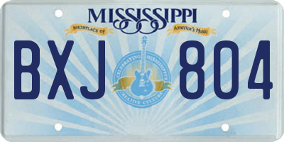 MS license plate BXJ804