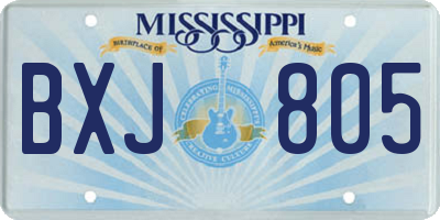 MS license plate BXJ805