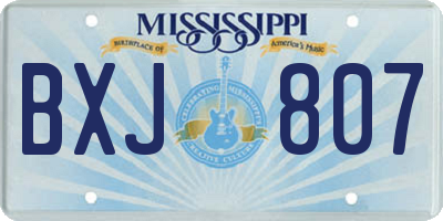 MS license plate BXJ807