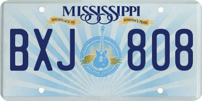 MS license plate BXJ808