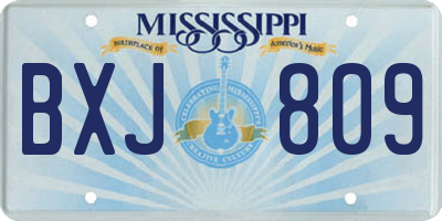 MS license plate BXJ809