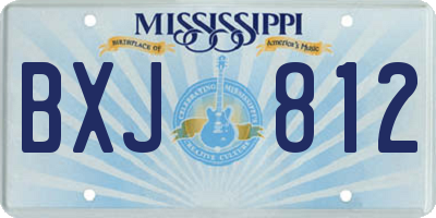 MS license plate BXJ812
