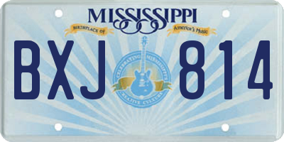 MS license plate BXJ814
