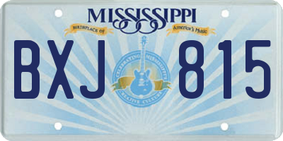 MS license plate BXJ815