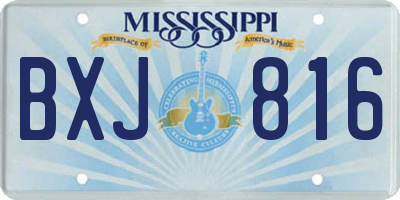 MS license plate BXJ816