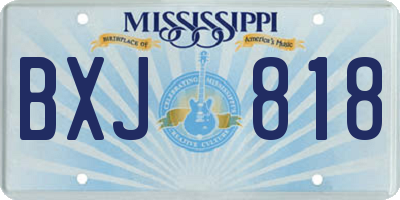 MS license plate BXJ818
