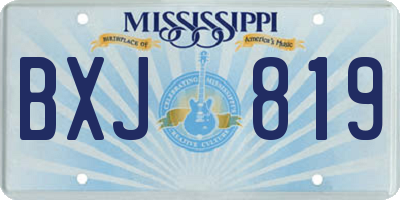MS license plate BXJ819