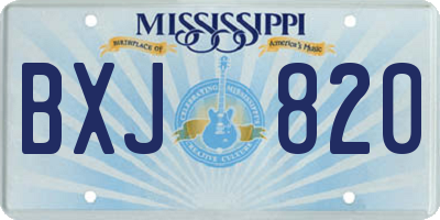 MS license plate BXJ820