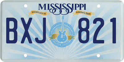 MS license plate BXJ821