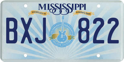 MS license plate BXJ822