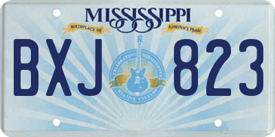 MS license plate BXJ823