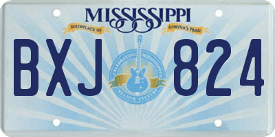 MS license plate BXJ824