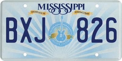 MS license plate BXJ826