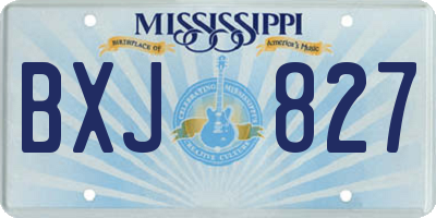 MS license plate BXJ827