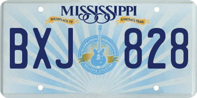 MS license plate BXJ828