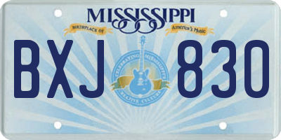 MS license plate BXJ830