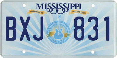 MS license plate BXJ831