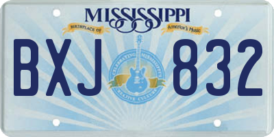MS license plate BXJ832