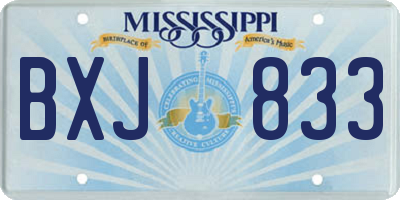 MS license plate BXJ833