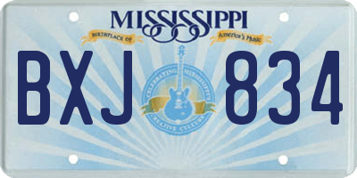 MS license plate BXJ834