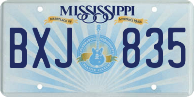MS license plate BXJ835
