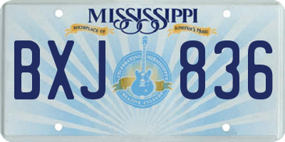 MS license plate BXJ836