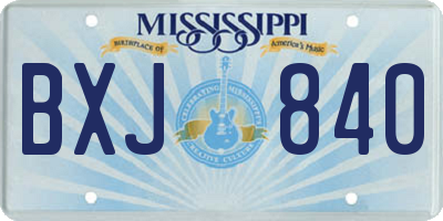 MS license plate BXJ840