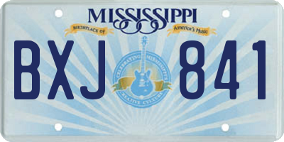 MS license plate BXJ841