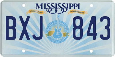 MS license plate BXJ843