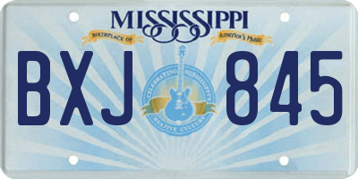 MS license plate BXJ845