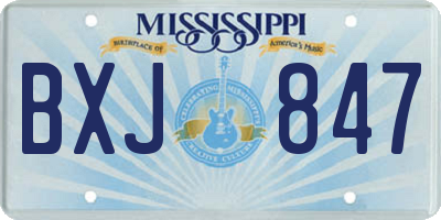 MS license plate BXJ847