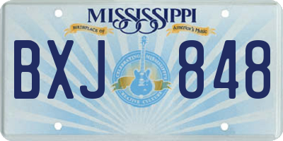 MS license plate BXJ848
