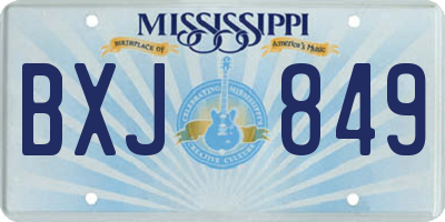 MS license plate BXJ849