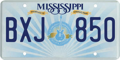 MS license plate BXJ850