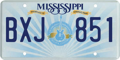 MS license plate BXJ851