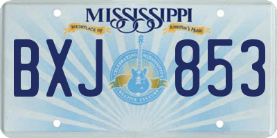 MS license plate BXJ853