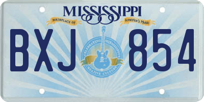MS license plate BXJ854