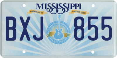 MS license plate BXJ855