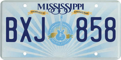 MS license plate BXJ858