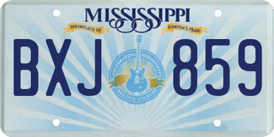 MS license plate BXJ859