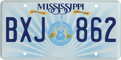 MS license plate BXJ862